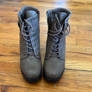 Barely worn zip up and lace up booties